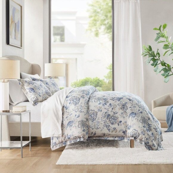 NEW Croscill Home Contessa Blue Multi 3 Piece Duvet Set Full/Queen - Picture 3 of 5